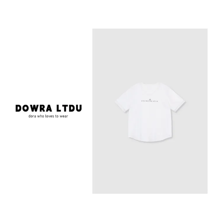 朵拉【心跳弦乐】2025年夏季新款V领圆圈蕾丝百搭短袖T恤016-00200