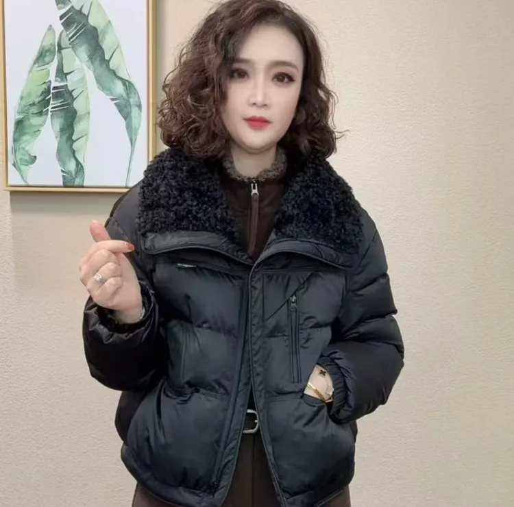 2025新款厚款常规女宽松型女款小个子休闲冬季保暖棉服#555