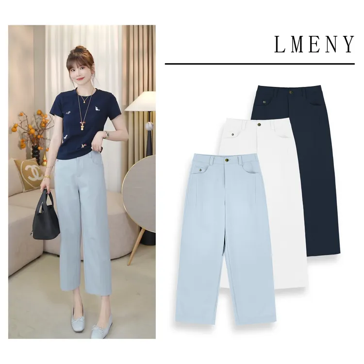 LMENY抗皱风琴裤！冰川凉感不易皱蛋白九分裤25BK012
