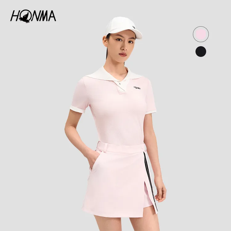 HONMA高尔夫女士短袖POLO透气舒适休闲运动简约舒适HWMX707R203