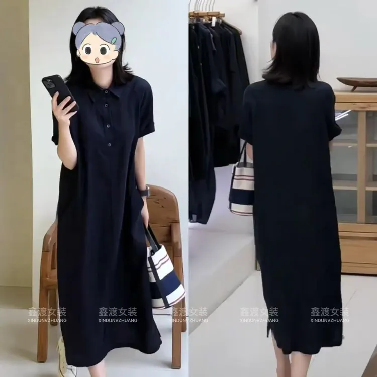 2025夏季新款时尚显瘦气质女士网红洋气连衣裙百搭款D9168