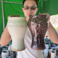 紫砂花盆口15高27（两个美人鱼两个