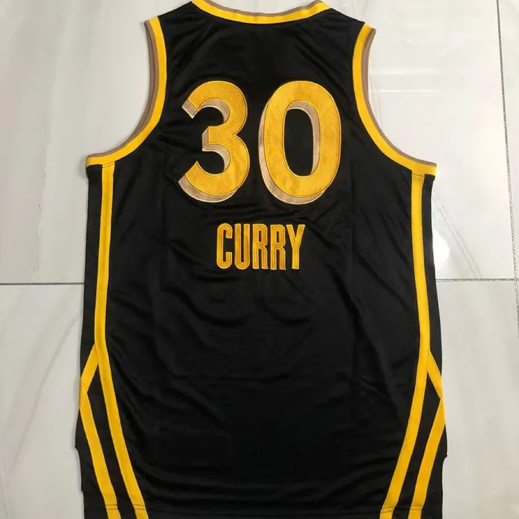 24款勇士库里城市黑密绣篮球训练速干球衣