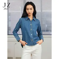 【小余专属】JZ玖姿JWFC60111商场同款休闲100%棉H型牛仔衬衫女春季
