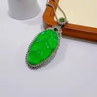 新中式时尚百搭绿色叶子项链ZD01031