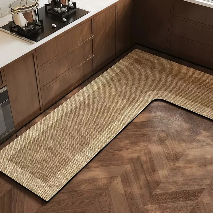 2025新款厨房地垫L形防滑脚垫吸水软垫可擦免洗吸油地毯