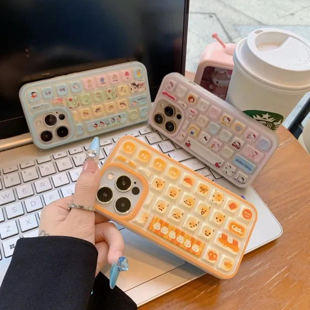 立体键盘可爱创意适用苹果16promax手机壳15/14女13/12/11