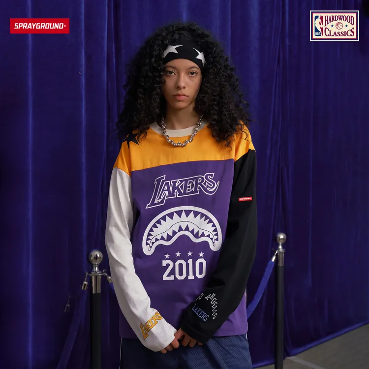 SPRAYGROUND I NBA HWC联名系列鲨鱼嘴长袖T美式拼色JM NE230321
