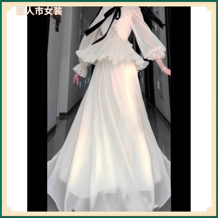 I2025春新款温柔风气质仙女连衣裙早春2025新款超仙法式宫廷风III