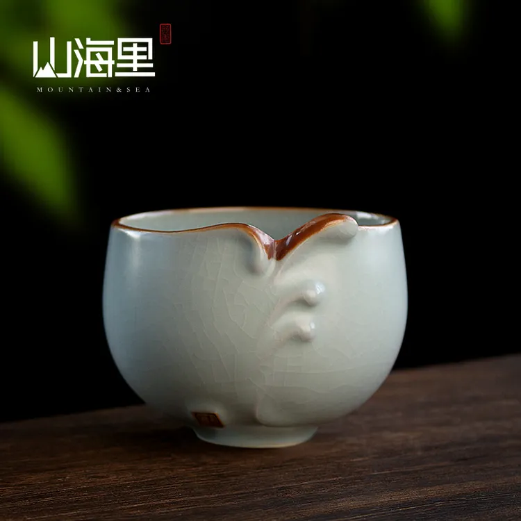 翰垚徐宝苗天青汝窑汝瓷旗袍杯高端瓷器个人专用主人杯结晶釉茶杯