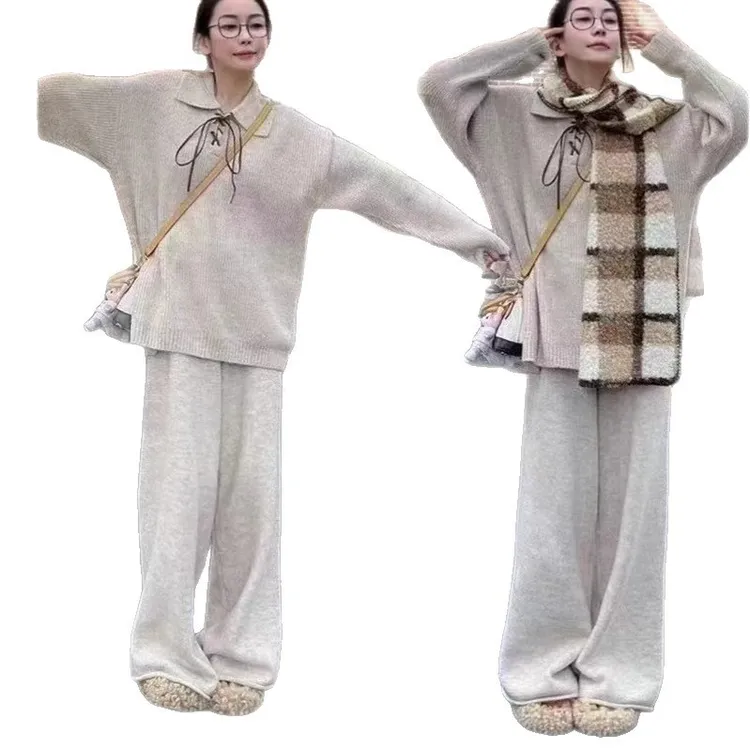 2025秋季新款小个子宽松上衣阔腿裤减龄女