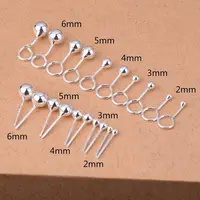 足银耳饰 990小圆珠耳钉女防过敏纯银气质简约豆豆耳钉