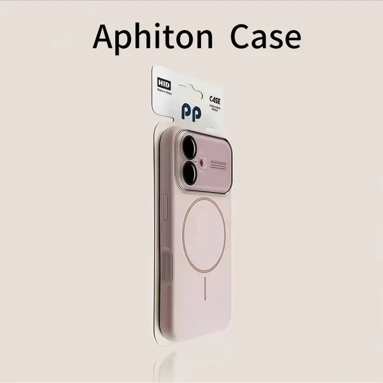 奥菲顿粉色大视窗适用苹果17promax/16/15液态磁吸手机壳14/13套