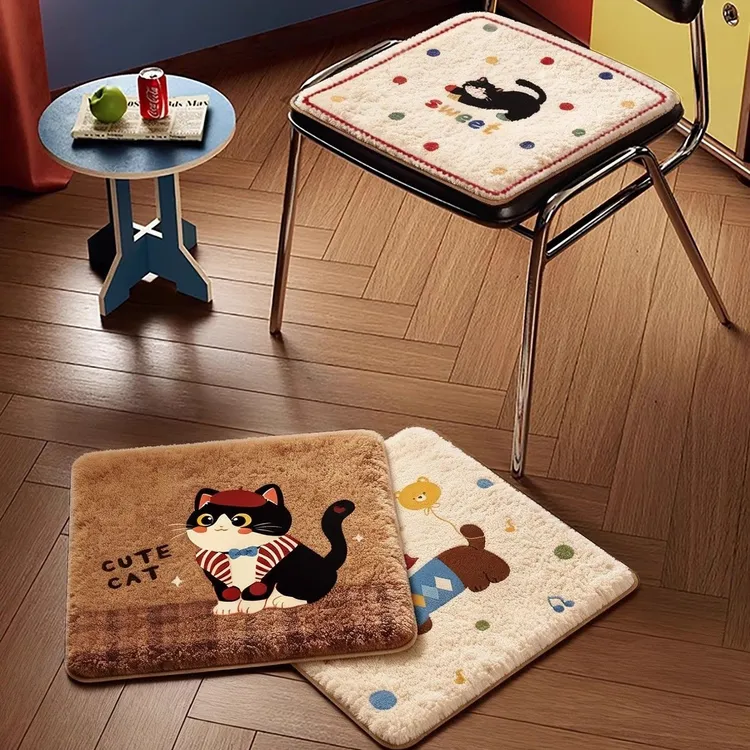 冬季加厚仿羊绒凳子坐垫办公室久坐椅子垫防滑餐椅垫汽车坐垫XFL