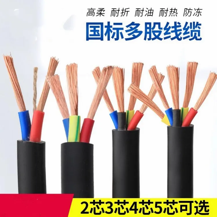 国标电缆线2芯1.5/2.5/4/6平方电线软线室外防冻护套线3芯电源线