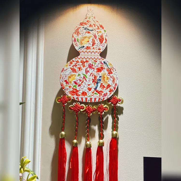 节庆葫芦手工风铃复古风格客厅阳台彩色挂件摆件