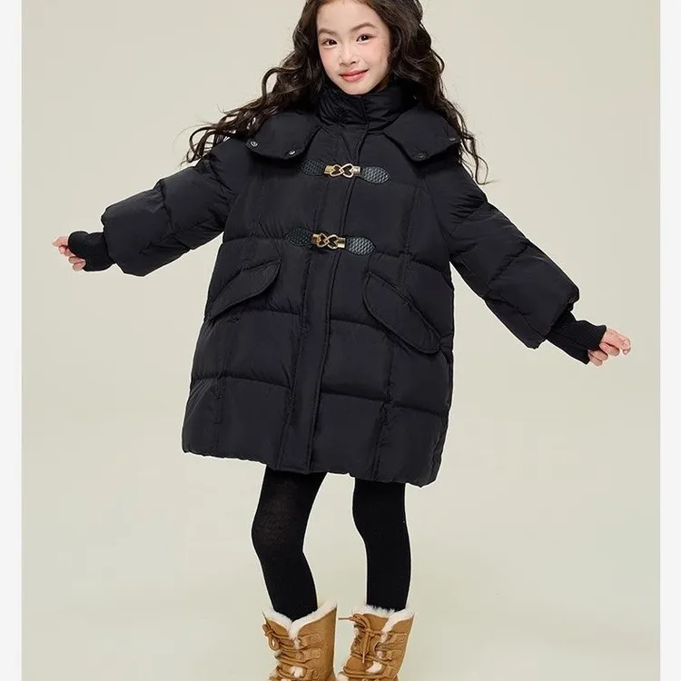 童泰【断码】2025新款冬季保暖黑色羽绒服儿童时尚百搭加厚外套男