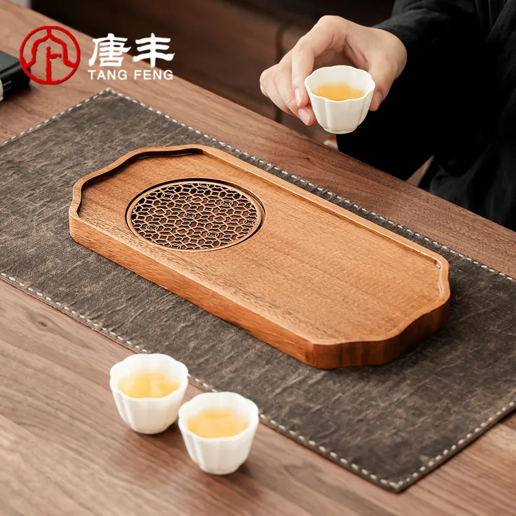 唐丰新中式胡桃木长方形茶盘家用小型干泡茶台功夫茶托盘泡茶茶台