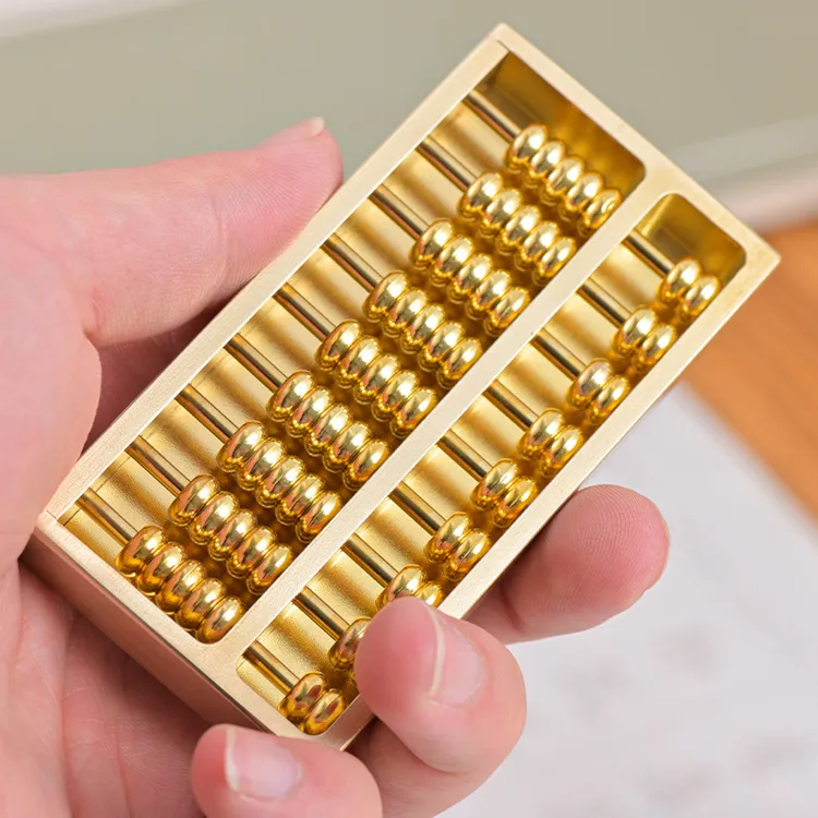 密底铜算盘黄铜算盘居家随身乔迁开业摆礼物家居工艺品