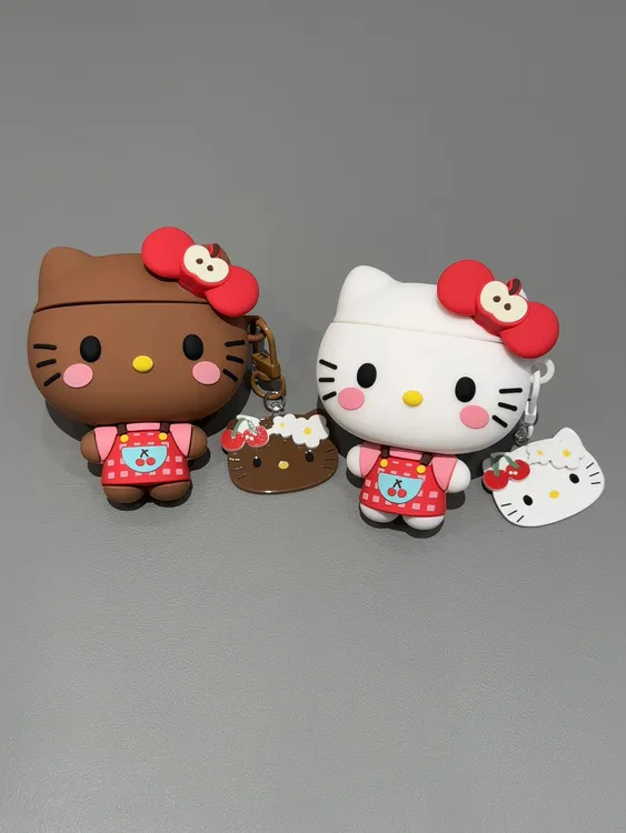 樱桃格子kt猫适用airpods pro3四代保护壳airpods4苹果耳机套3代2