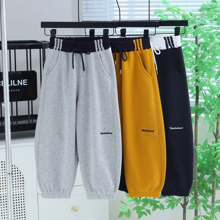 【宽松有型】中大童男女童时尚休闲加绒运动卫裤