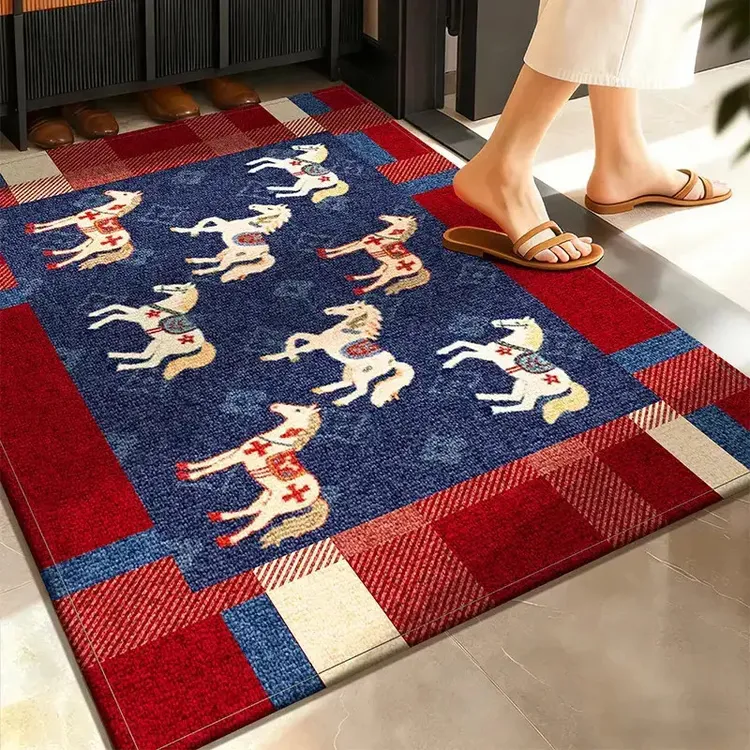 抢！【爆款马年地毯】比利时绒地垫入户门垫耐脏防滑脚垫复古地毯
