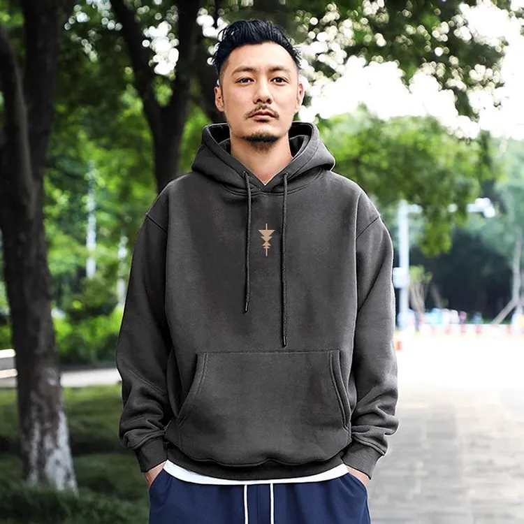 仓石一树潮牌创意箭头美式连帽卫衣男秋冬季新款宽松加绒情侣外套