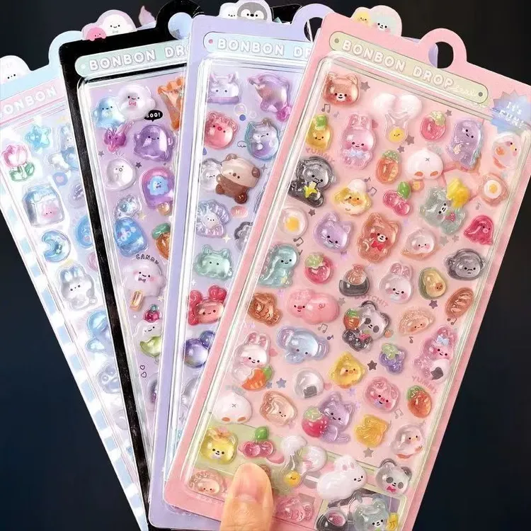 【新人福利价】日系卡通立体浮雕亚克力空心钻石贴纸儿童女孩装饰