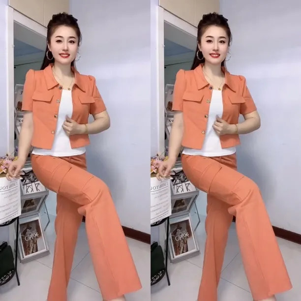 夏季新款休闲时尚学院风套装通勤气质小个子显瘦百搭三件套短裤装