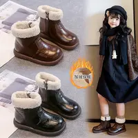女童马丁靴秋冬中筒加绒儿童短靴保暖软底棉鞋宝宝雪地靴潮A-2060