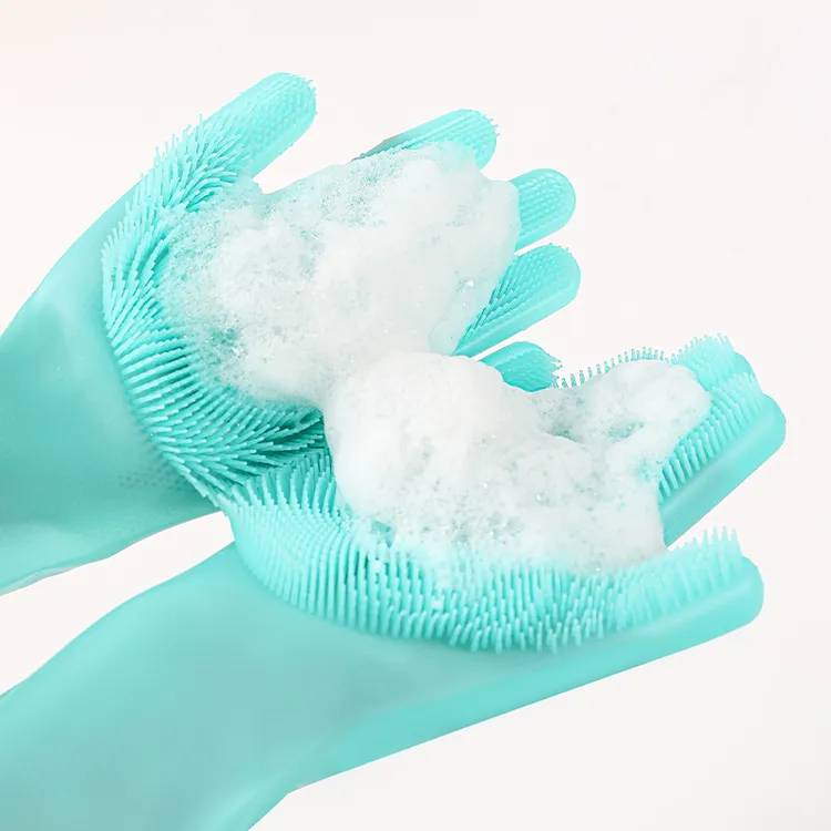 厨房洗碗硅胶手套宠物洗澡护手加长乳胶手套家务清洁加厚乳胶手套