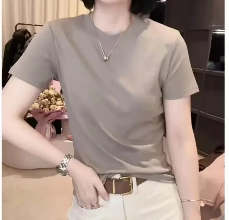 《优麦汇》Y1172春夏款低领设计感时尚百搭短袖显瘦上衣女