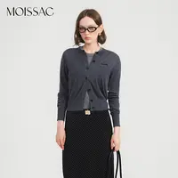 【星线好物】MOISSAC摩萨克2025秋圆领刺绣字母针织衫女MTFQ30607