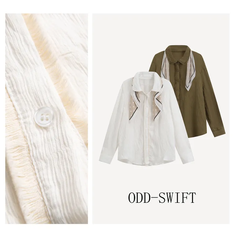【流光系列】早秋新款百叶亚麻艺术感通勤休闲风衬衫- ODDSJ1F001