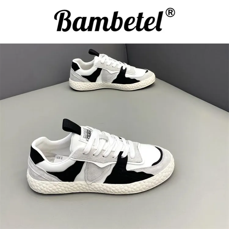 Bambetel新款秋季潮流男鞋平底鞋板鞋拼色时尚百搭鞋运动休闲鞋轻