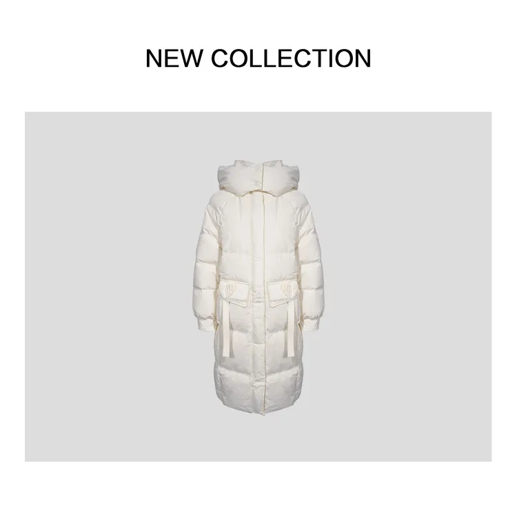 【小依专享】Y3F58002女士冬季韩版连帽纯色羽绒服中长款女款-8002