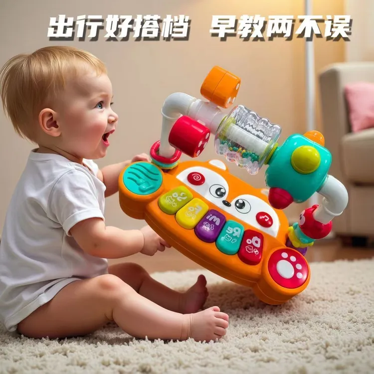 宝宝儿童电子琴早教电子动物钢琴推车玩具电子琴玩具小钢琴0-3岁