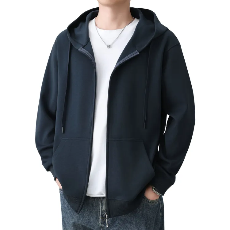 春秋韩版连帽户外运动上衣男士秋冬卫衣开衫加绒拉链学生宽松休闲