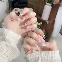 【桃花朵朵】穿戴甲纯手工法式贴片四季显白款高级感猫眼新款美甲