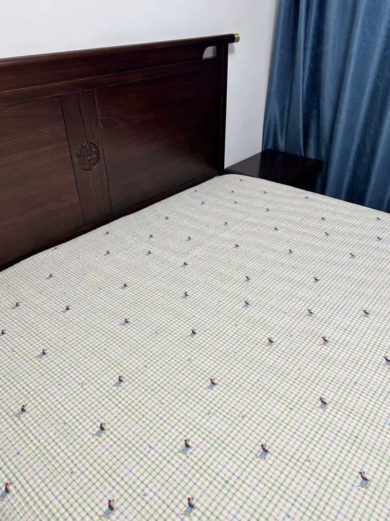 7号绿格腊肠狗四季床盖