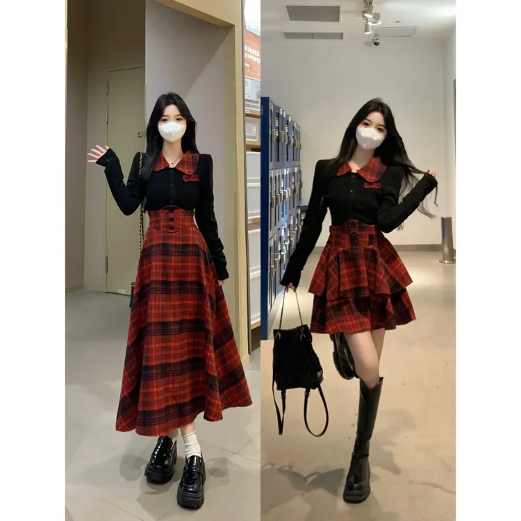 实拍大码女装韩系穿搭两件套2024新款胖MM小个子裙子性感辣妹套装