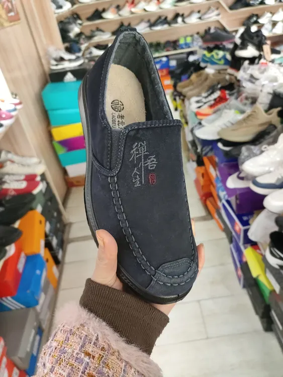 春秋水洗牛仔布纯色老北京布鞋休闲时尚爸爸帆布鞋透气低帮