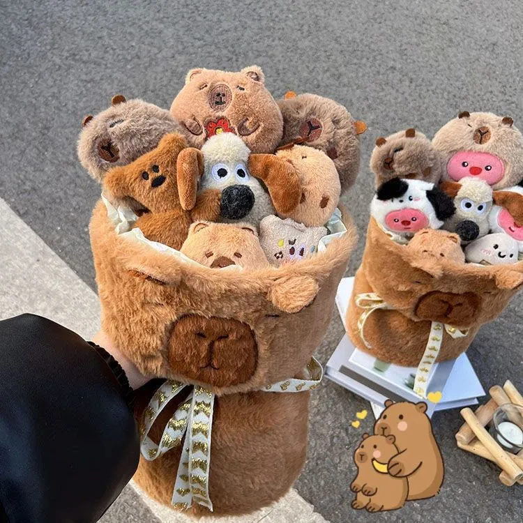 2025年新款卡皮巴拉花束 卡通花束送朋友闺蜜 七夕礼物生日礼物