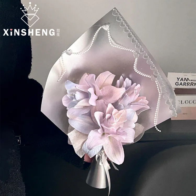 芯苼 银色加厚造型纸银心浪漫高质感包花纸礼物包装纸diy花艺资材