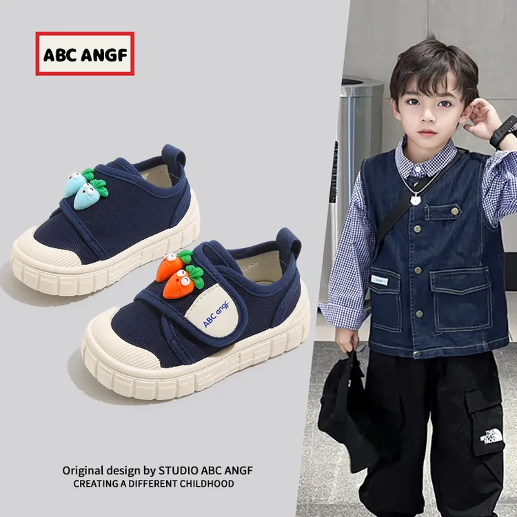 ABC ANGF宝宝帆布鞋2026春秋新款女童板鞋宝宝男童鞋幼儿园室内鞋
