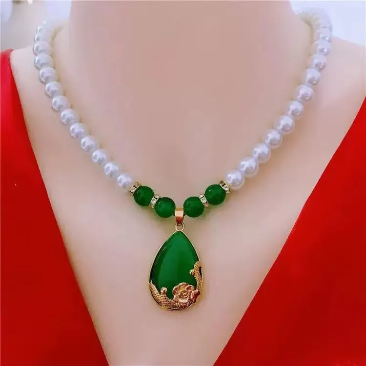 合金亚克力吊坠 L3合成珍珠项链女送妈妈气质百搭商品图