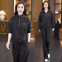 F771  新款简约时尚印气质套装长袖显瘦轻奢秋季