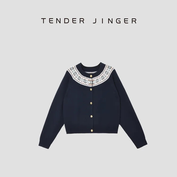 Tender Jinger｜线下专供 费尔岛羊毛针织开衫外套T53BBS50190