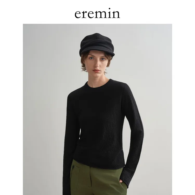 肌理羊毛衫/舒弹软糯纹理全羊毛针织打底衫55706