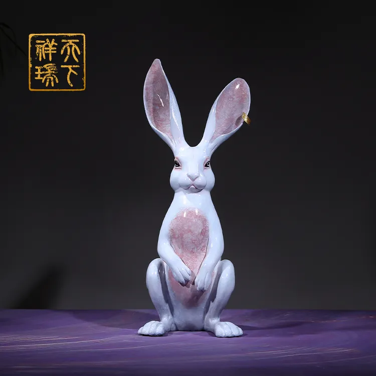 天下祥瑞32#有前途兔彩铜铜器居家玄关办公室书房摆件铜工艺品
